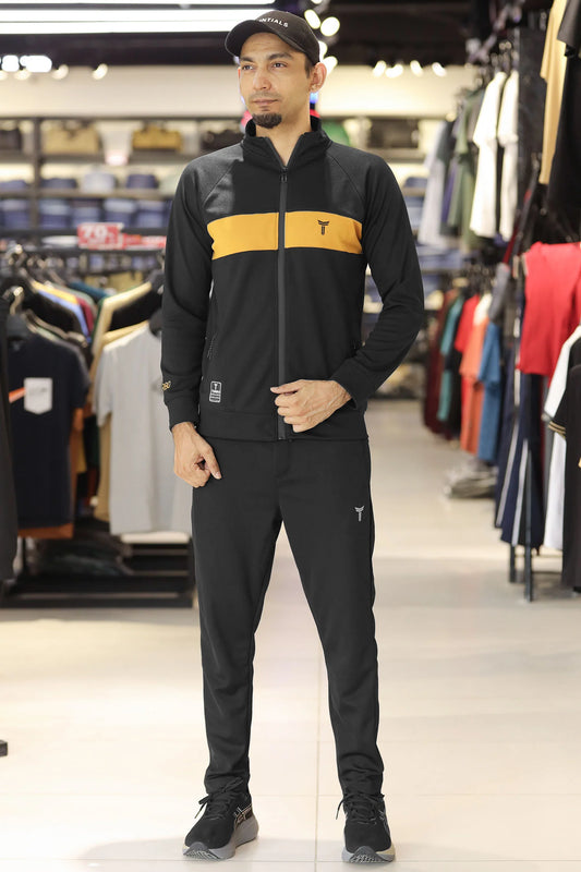 Turbo TrainFit Panel Mock Neck Zipper Tracksuit